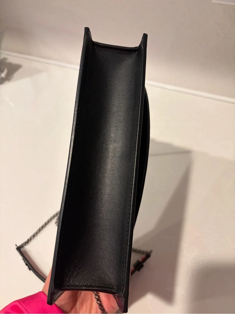 Authentic!Christian Louboutin Motif Plague Black Leather  Crossbody Clutch